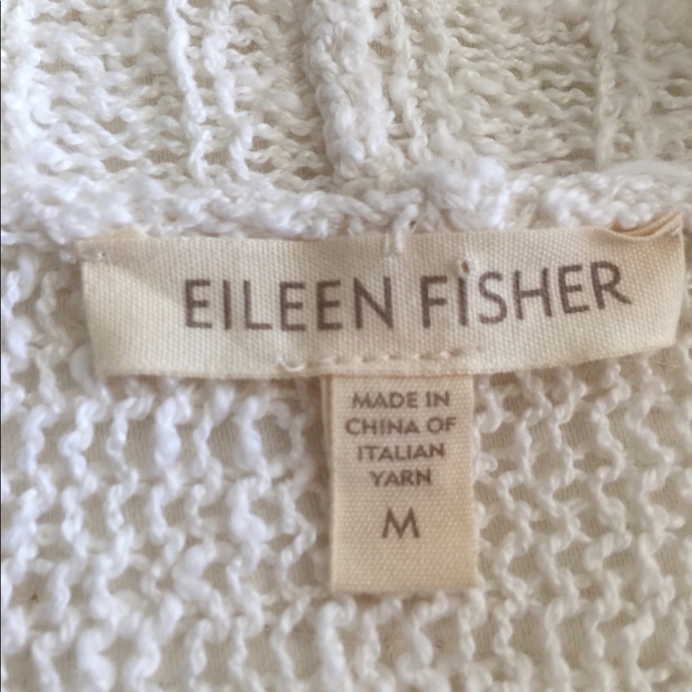 Eileen Fisher white linen/cotton cardigan